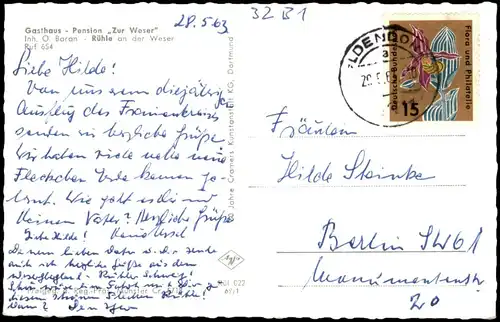 Rühle-Bodenwerder Rühle Oberweser  Weinberg und Vogler  Flugzeug aus 1963/1962
