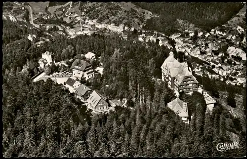 Bad Wildbad Panorama mit Waldhotel Riexinger a. d. Sommerberg 1954