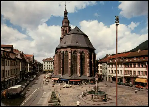 Heidelberg Heiliggeistkirche, Straßen Partie, Autos u.a. VW Käfer 1981