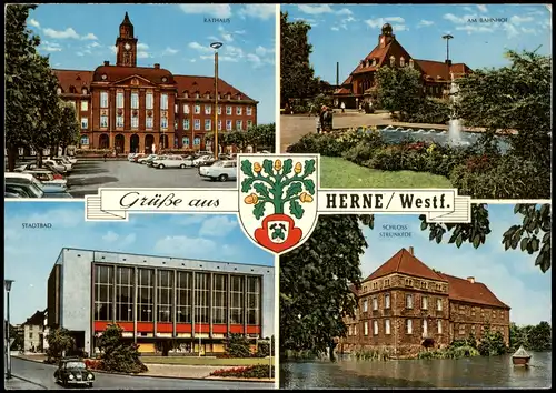 Ansichtskarte Herne Mehrbildkarte mit 4 Orts-/Stadtteilansichten 1970