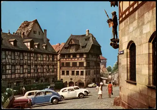 Ansichtskarte Nürnberg VW Käfer vor dem Dürer-Haus 1975