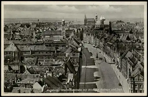Ansichtskarte Augsburg Maximilianstrasse 1932