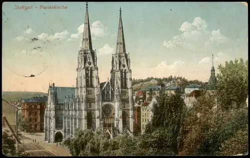 Ansichtskarte Stuttgart Marienkirche 1926