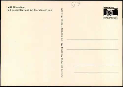 Starnberg M.S.-Seeshaupt Fahrgastschiffe/Personenschiffahrt Starnberger See 1987