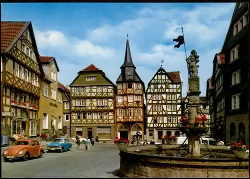 Ansichtskarte Fritzlar VW Käfer Marktplatz 1980