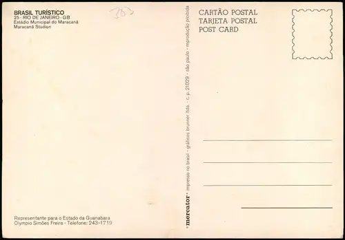 Postcard Rio de Janeiro Estadio Stadion Stadium - Luftbild 1982