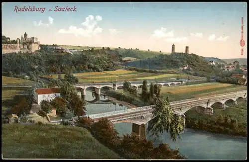 Ansichtskarte Bad Kösen Burg Saaleck, Brücken, Rudelsburg 1920