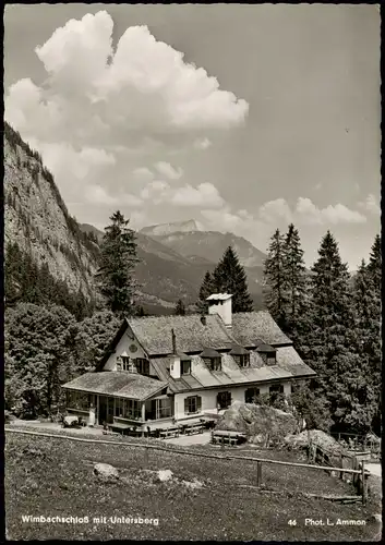 Ansichtskarte Berchtesgaden Wimbachschloß mit Untersberg - Fotokarte 1961