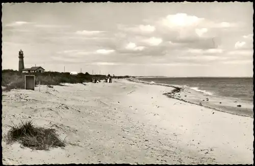 Ansichtskarte Pommerby-Amt Geltinger Bucht Strand, Leuchtturm Falshöft 1961
