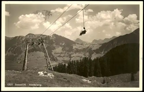 Ansichtskarte Bad Hindelang Sessellift, Hochallgäu - Fotokarte 1951