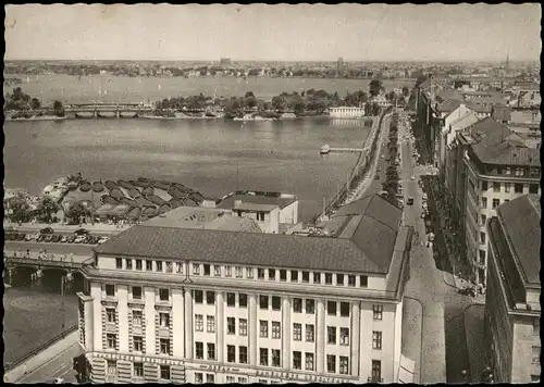 Ansichtskarte Hamburg Ballindamm, Binnen- und Außenalster 1959