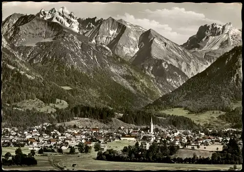 Ansichtskarte Oberstdorf (Allgäu) Panorama-Ansicht Blick zu den Alpen 1955
