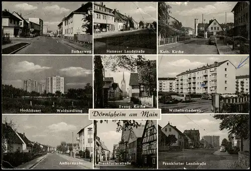 Dörnigheim-Maintal (Hessen) MB: Straßen, Hochhäuser, Neubauten 1967