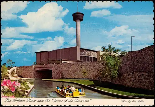 Postcard San Antonio River and the Tower of the Americas 1968