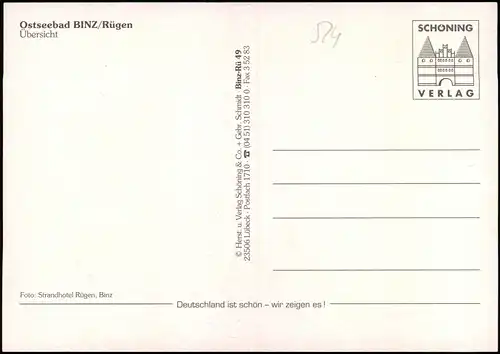 Ansichtskarte Binz (Rügen) Strand und Hotels 1995