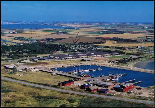 Postcard Agger Danmark Luftbild Hafen Havn 1997