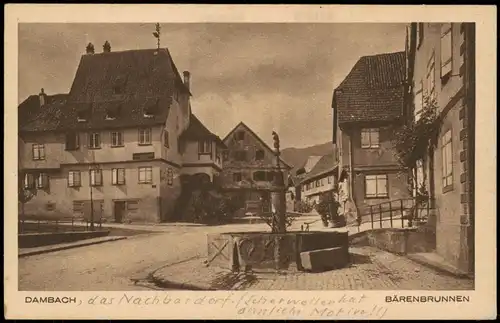 CPA Dambach (Elsass/Alsace) Straßenpartie am Bärenbrunnen 1932