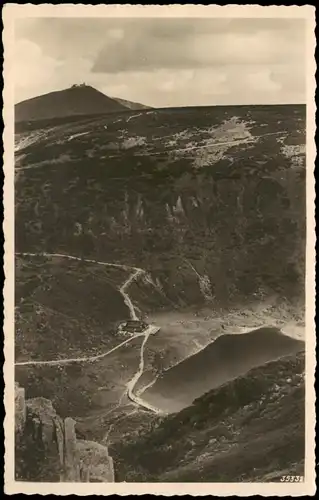 Brückenberg-Krummhübel Karpacz Górny Karpacz Kleiner Teich mit Koppe 1932