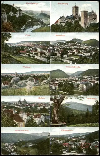 Ansichtskarte Jena 4 Bild: Stadtansichten, Rudelsburg Wartburg 1913