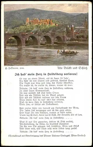 Ansichtskarte Heidelberg Stadt, Schloß, Brücke - Künstlerkarte 1925