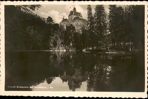 Ansichtskarte Kriebstein Blick auf Schloß Kriebstein - Fotokarte 1943