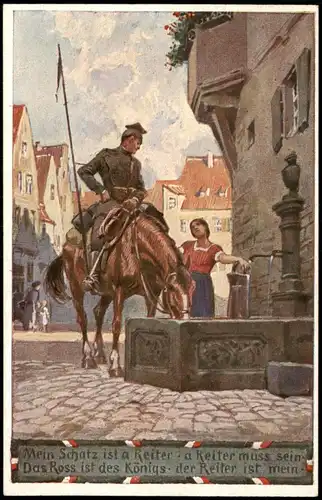 Mein Schatz ist a Reiter Künstlerkarte Verein für  Deutschtum im Ausland. 1923