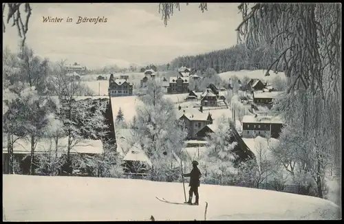 Bärenfels (Erzgebirge)-Altenberg (Erzgebirge) Stadtpartie im Winter 1917
