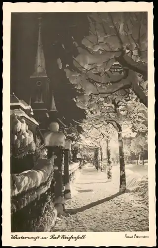 Bad Reichenhall Straßenpartie im Winter bei Nacht Stimmungsbild 1940