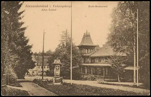Ansichtskarte Bad Alexandersbad Altes Schloß Bade-Restaurant 1912