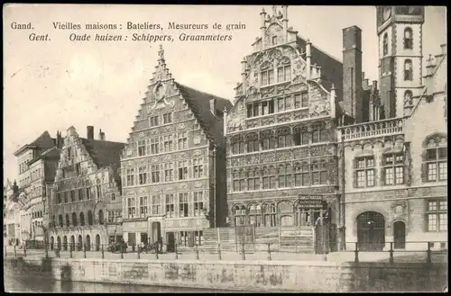 Gent Ghent (Gand) Vieilles maisons : Bateliers   1915  gel. Feldpoststempel