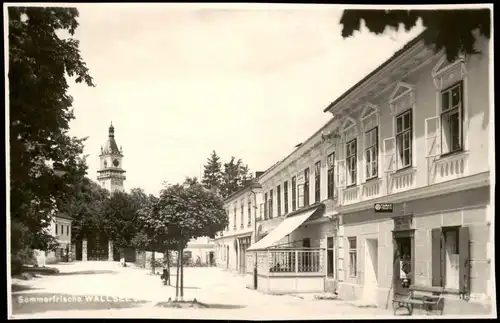 Ansichtskarte Wallsee-Sindelburg Straßenpartie - Geschäfte, Fotokarte 1940