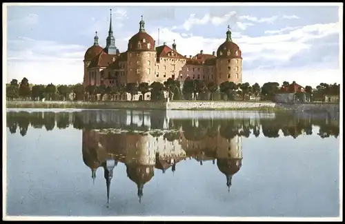 Ansichtskarte Moritzburg Kgl. Jagdschloss - im Teich gespiegelt 1929