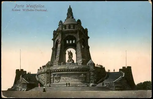 Ansichtskarte Porta Westfalica Kaiser-Wilhelm-Denkmal 1911  Stempel Bismarckbund