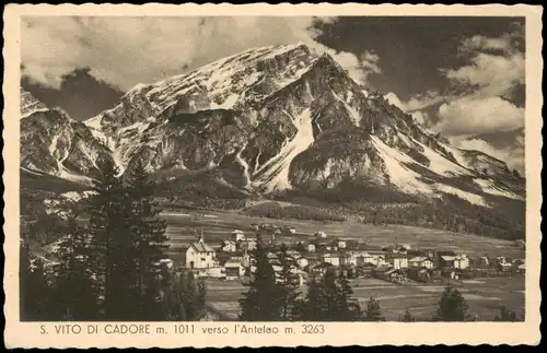 Cartoline San Vito di Cadore Blick auf Stadt und Gebirge 1944