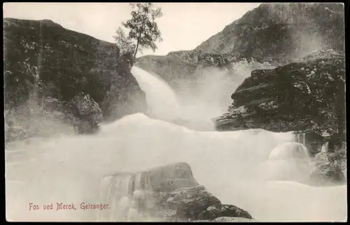 Postcard Geiranger Fos ved Merok, Norge Norway 1912