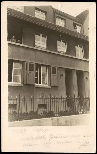 München Mehrfamilienhaus Privatfoto AK 1925  Bahnpoststempel Ratingen Hannover