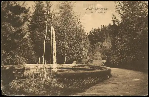 Ansichtskarte Bad Wörishofen Kurpark, Springbrunnen Fontaine 1915