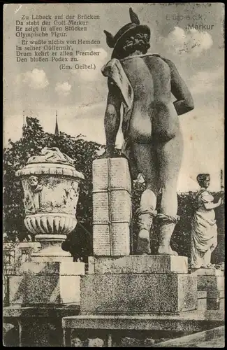 Ansichtskarte Lübeck Merkur Denkmal 1925