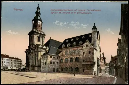 Worms Dreifaltigkeitskirche mit Cornelianum Eglise St.-Trinité     1915