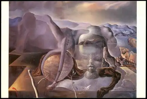 SALVADOR DALI L'ENIGME SENSE FI, 1938 Künstlerkarte 1982