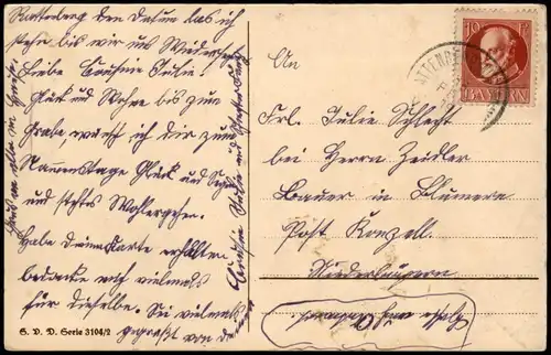 Ansichtskarte  Glückwunsch Geburtstag Birthday Patriotika Vase Feilchen 1918