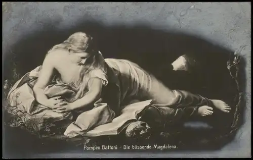 Erotik (Nackt - Nude) Pompeo Battoni Die büssende Magdalena. 1913