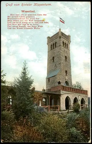 Ansichtskarte Rinteln Gruß vom Rinteler Klippenturm. 1912