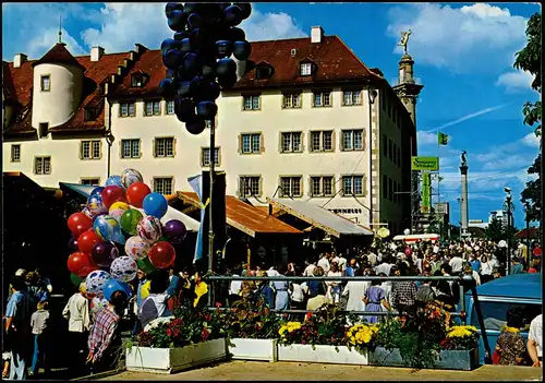 Ansichtskarte Stuttgart Partie am Weinfest, Verkauf von Luftballons 1981