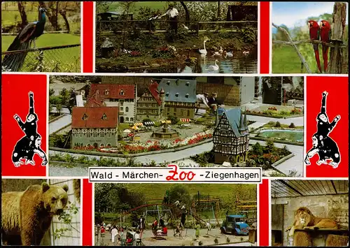 Ansichtskarte Ziegenhagen-Witzenhausen Wald-Märchen-Zoo - Mehrbild AK 1971
