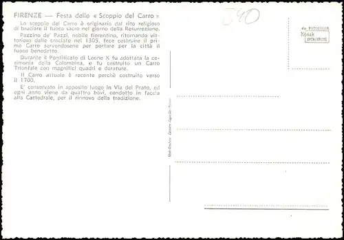 Cartoline Florenz Firenze Festa dello « Scoppio del Carro 1982
