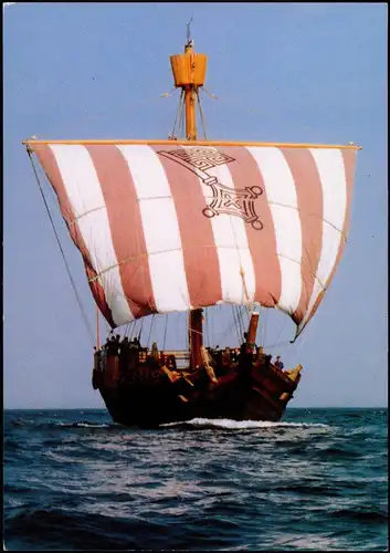 Ansichtskarte Bremerhaven Nachbau der Hansekogge von 1380. 1992  RS: Bordstempel