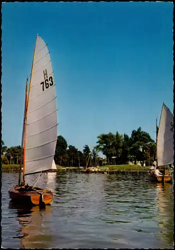 Ansichtskarte Steinhude-Wunstorf Segelboote vor dem Hafen 1964