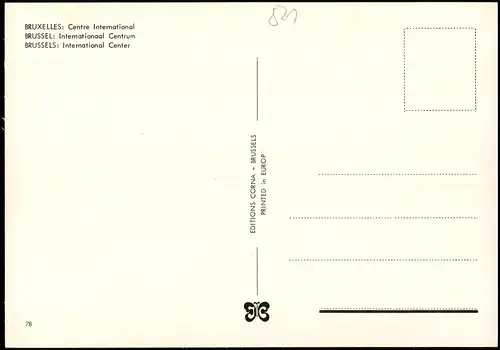 Postkaart Brüssel Bruxelles Centre International - Hochhaus 1973