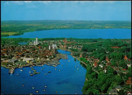 Ansichtskarte Eckernförde Luftbild Gesamtansicht Ostsee Ostseebad 1970